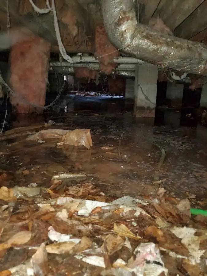 Crawl space flood assessment for Commercial Water Damage Restoration in El Dorado